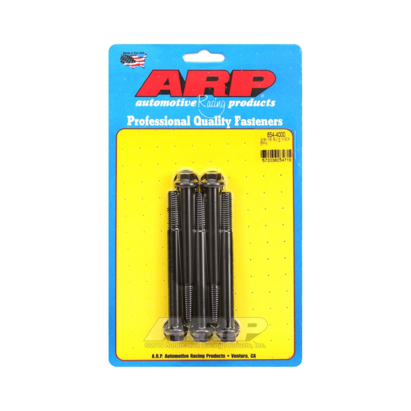 Set de șuruburi și piulițe universale ARP cu cap STD 3/8-16 – Hexagonale cu finisaj negru oxidat, x5 - ARP-654-4000 - 654-4000 - 3666618195094